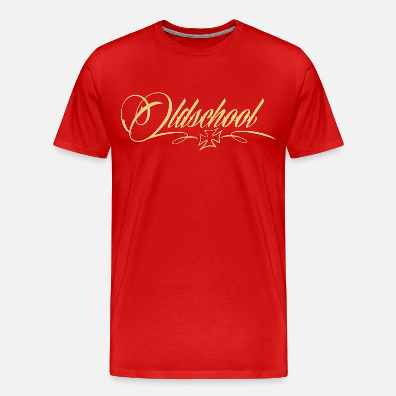 Oldschool Iron Cross - Männer Premium Bio T-Shirt - Rot