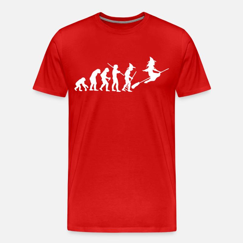 evolution of witch - Männer Premium Bio T-Shirt - Rot