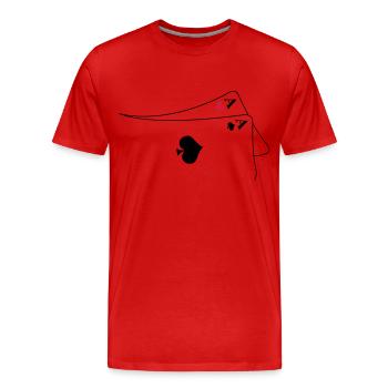 Pocket Aces - Männer Premium Bio T-Shirt - Rot - Vorne - Damien (186cm)