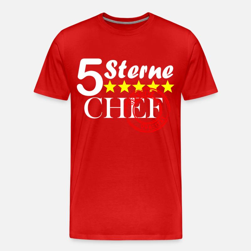 5 Sterne chef - Männer Premium Bio T-Shirt - Rot