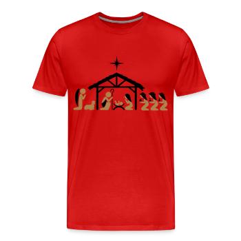 Nativité la veille de Noël - T-shirt bio Premium Homme - rouge - Devant - Damien (186cm)
