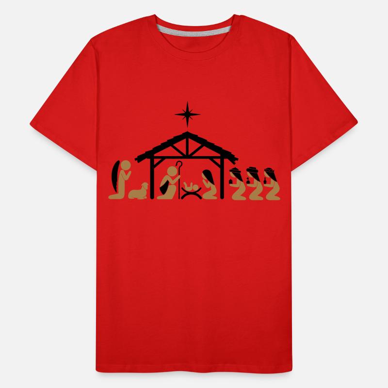 Weihnachtskrippe an Heiligabend Männer Premium Bio T-Shirt