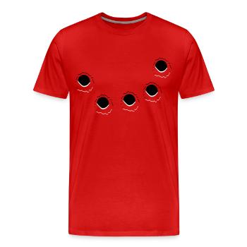Trous plans armes - T-shirt bio Premium Homme - rouge - Devant - Damien (186cm)