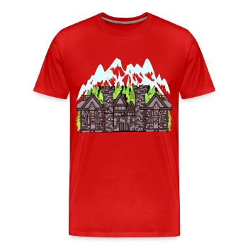 Mittelalter Ritter Burg Festung Schloss Märchen - Männer Premium Bio T-Shirt - Rot - Vorne - Damien (186cm)