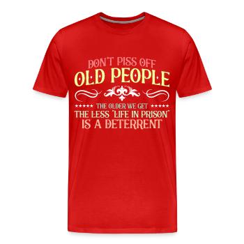 Alte Menschen Sarkastisch Großvater - Männer Premium Bio T-Shirt - Rot - Vorne - Damien (186cm)