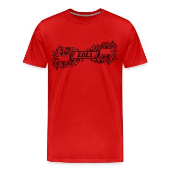 2023 New Year Sample Gift Idea - Men's Premium Organic T-Shirt - red - Front - Damien (186cm)