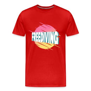 Freediving Apnoetauchen Freitauchen Tauchen - Männer Premium Bio T-Shirt - Rot - Vorne - Damien (186cm)