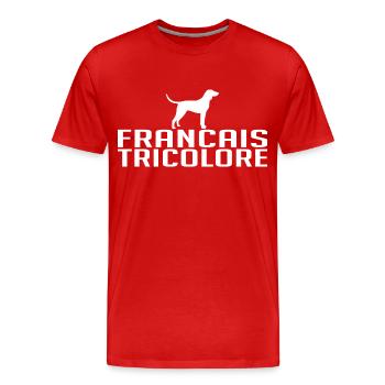 FRANCAIS TRICOLORE Dog breed Dog Wilsigns - Men's Premium Organic T-Shirt - red - Front - Damien (186cm)