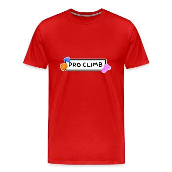 Logo des Pro Climb Climbing Climbing Teams - Männer Premium Bio T-Shirt - Rot - Vorne - Damien (186cm)