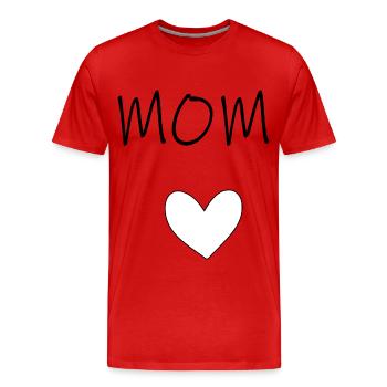 MOM heart - T-shirt bio Premium Homme - rouge - Devant - Damien (186cm)