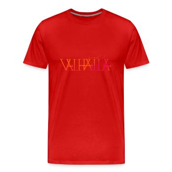 Road to Valhalla - Vikings text logo - Men's Premium Organic T-Shirt - red - Front - Damien (186cm)