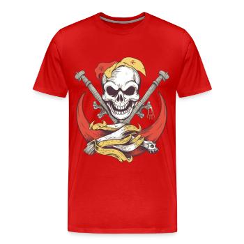 Dragon Pirate Flag - Men's Premium Organic T-Shirt - red - Front - Damien (186cm)