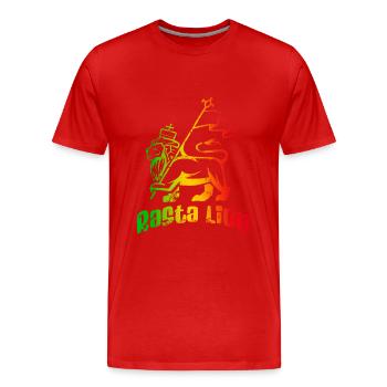 Rasta Lion - T-shirt bio Premium Homme - rouge - Devant - Damien (186cm)