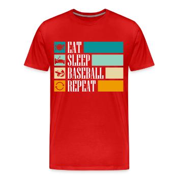Baseball bat sport hobby - Men's Premium Organic T-Shirt - red - Front - Damien (186cm)