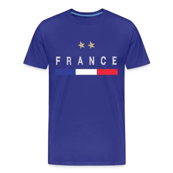 Maillot de football France Drapeau français - T-shirt bio Premium Homme - bleu roi - Devant - Damien (186cm)