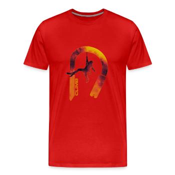 Escalade logo climb mousqueton - T-shirt bio Premium Homme - rouge - Devant - Damien (186cm)