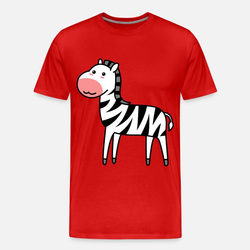 Zebra Comic Tier - Männer Premium Bio T-Shirt - Rot