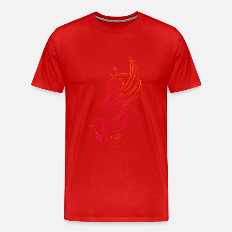 Bunte Kunst der Phönix-Linie - Männer Premium Bio T-Shirt - Rot