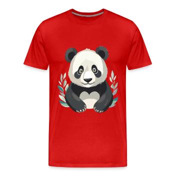 Panda triste - T-shirt bio Premium Homme - rouge - Devant - Damien (186cm)