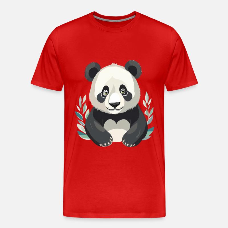 Trauriger Panda - Männer Premium Bio T-Shirt - Rot