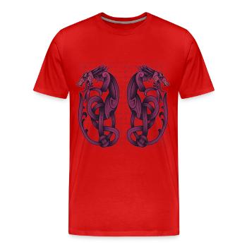 Symbole Nordique - T-shirt bio Premium Homme - rouge - Devant - Damien (186cm)