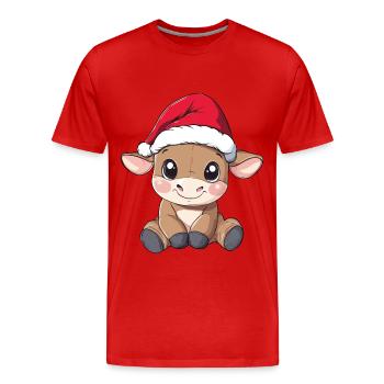 Taurus Christmas Sweet Cute Xmas Christmassy - Men's Premium Organic T-Shirt - red - Front - Damien (186cm)
