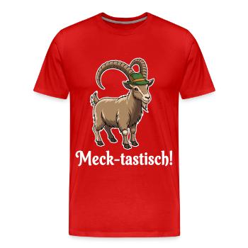 Meck-tastisch ! - Männer Premium Bio T-Shirt - Rot - Vorne - Damien (186cm)