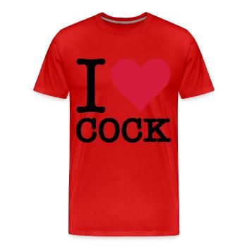 Ich liebe Schwanz - Männer Premium Bio T-Shirt - Rot - Vorne - Damien (186cm)