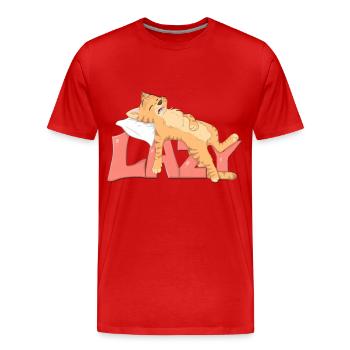 lazy cat - Men's Premium Organic T-Shirt - red - Front - Damien (186cm)