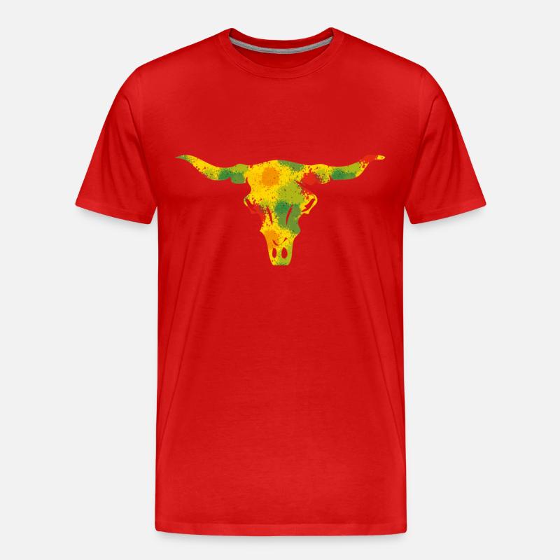 Stierkopf - Spritzer - Männer Premium Bio T-Shirt - Rot