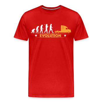 LKW Brummi Trucker - orange/weiss - Männer Premium Bio T-Shirt - Rot - Vorne - Damien (186cm)