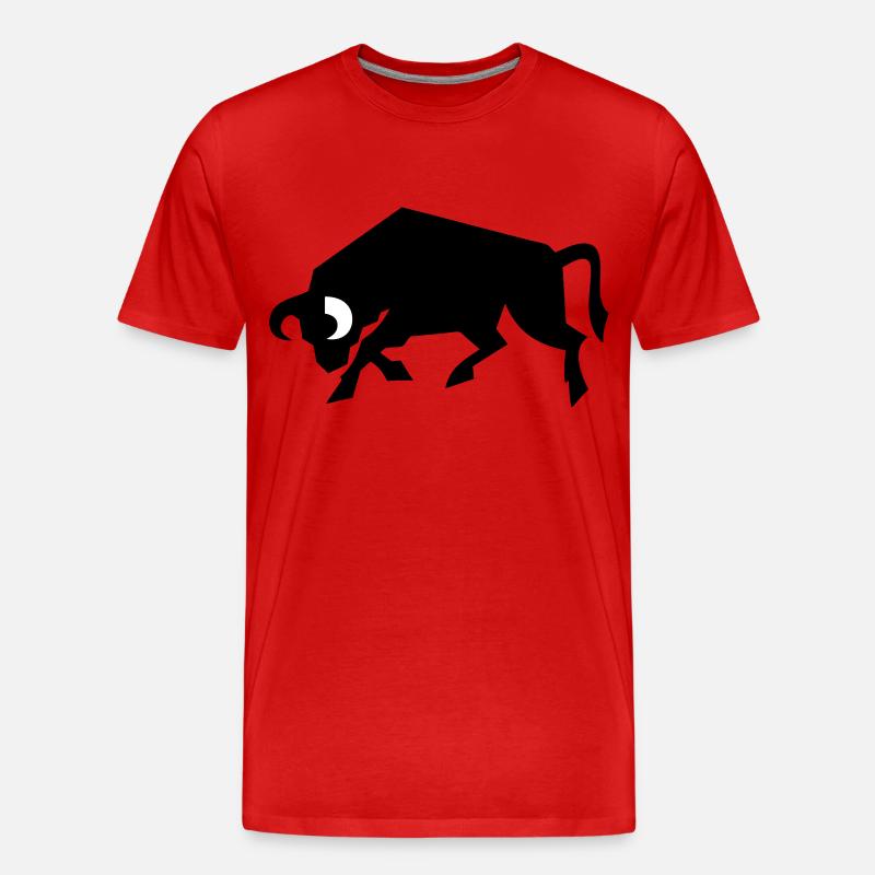bull_2 - Männer Premium Bio T-Shirt - Rot