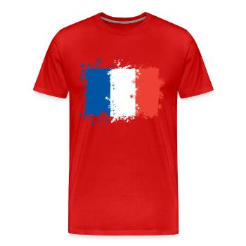 Drapeau de la France - T-shirt bio Premium Homme - rouge - Devant - Damien (186cm)