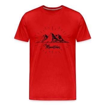 Montagne de montagne - T-shirt bio Premium Homme - rouge - Devant - Damien (186cm)