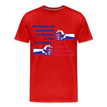 FRANCE FRONT NATIONAL DEMOCRATIE - T-shirt bio Premium Homme - rouge - Devant - Damien (186cm)