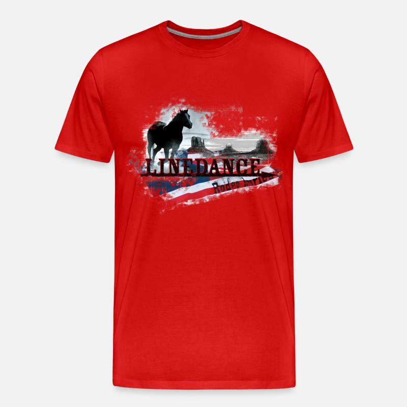 kl_linedance30 - Männer Premium Bio T-Shirt - Rot