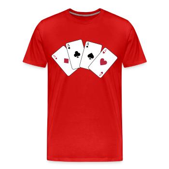 Card Game, Poker, Ace - T-shirt bio Premium Homme - rouge - Devant - Damien (186cm)