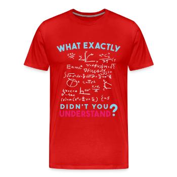 Physik Mathe Formel Scherz - Männer Premium Bio T-Shirt - Rot - Vorne - Damien (186cm)