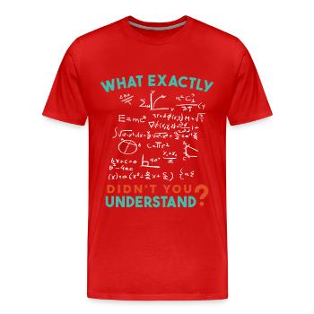 Physik Mathe Formel Scherz - Männer Premium Bio T-Shirt - Rot - Vorne - Damien (186cm)