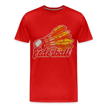 Retro Classic Federball Badminton Shuttlecock - Männer Premium Bio T-Shirt - Rot - Vorne - Damien (186cm)