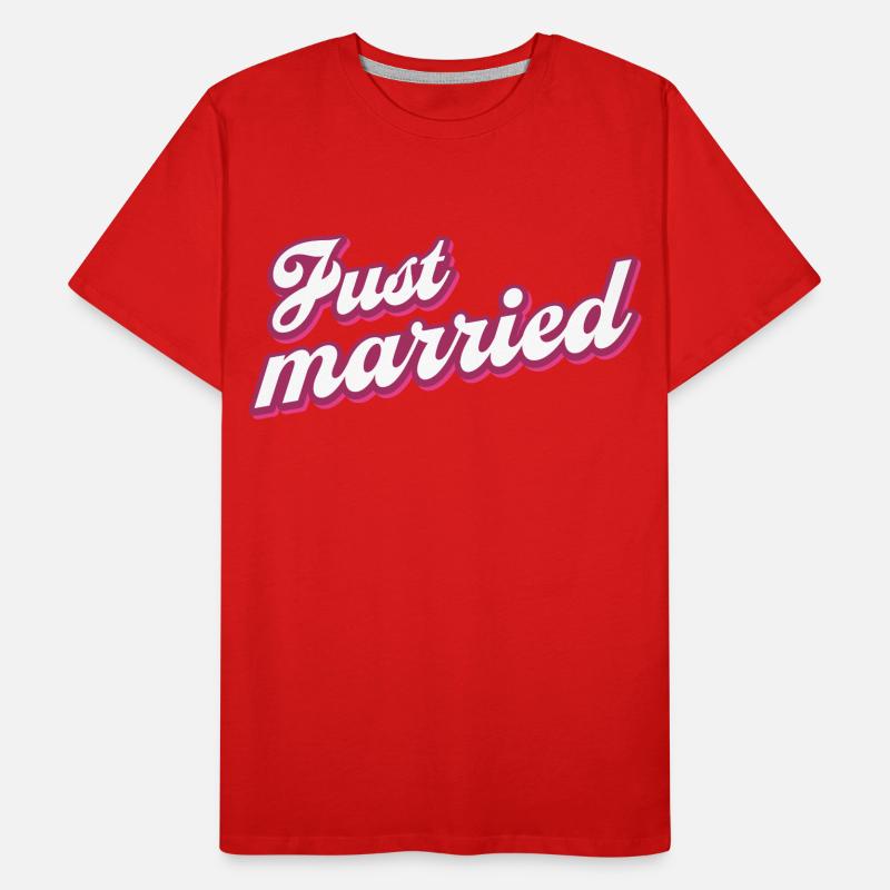 Just Married Verheiratet Ehepaar Männer Premium Bio T-Shirt