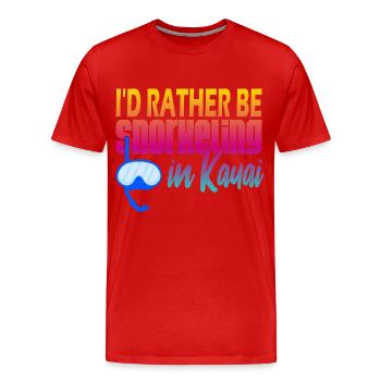 Kauai Plongée en apnée - T-shirt bio Premium Homme - rouge - Devant - Damien (186cm)
