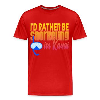 Kauai Plongée en apnée - T-shirt bio Premium Homme - rouge - Devant - Damien (186cm)