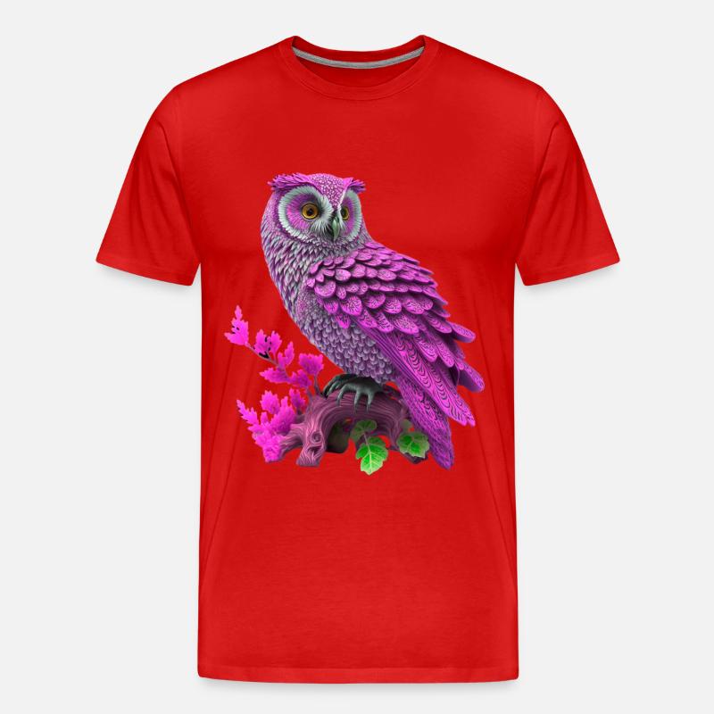 Eule, Uhu, Käutzchen Pink - Männer Premium Bio T-Shirt - Rot