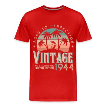 1944 Anniversaire Cadeau Né 1944 - T-shirt bio Premium Homme - rouge - Devant - Damien (186cm)