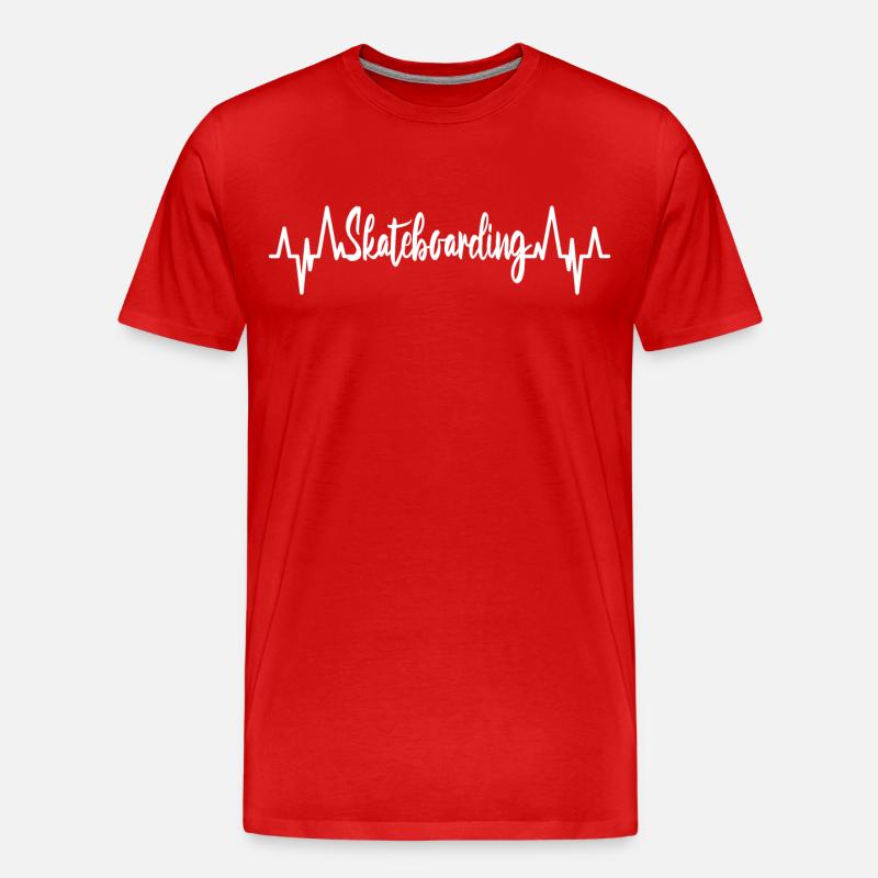 Skateboarding Kardiogramm - Männer Premium Bio T-Shirt - Rot