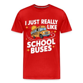 Bus Chauffeur d’autobus Autobus scolaire - T-shirt bio Premium Homme - rouge - Devant - Damien (186cm)