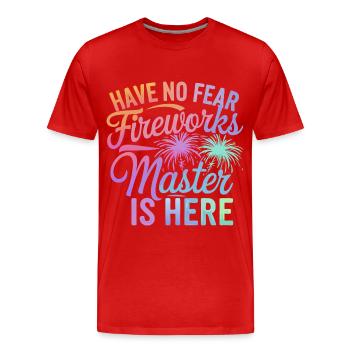 Pyrotechnie Feux d’artifice Pyrotechnie - T-shirt bio Premium Homme - rouge - Devant - Damien (186cm)