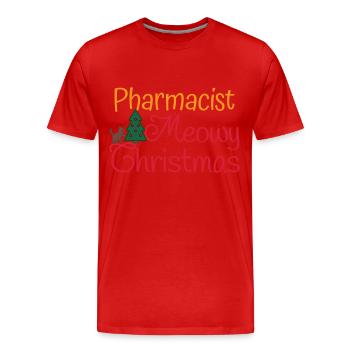 Apotheker Katzen xmas meowy Weihnachten - Männer Premium Bio T-Shirt - Rot - Vorne - Damien (186cm)