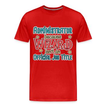 Assistant d’administration Administrateur - T-shirt bio Premium Homme - rouge - Devant - Damien (186cm)